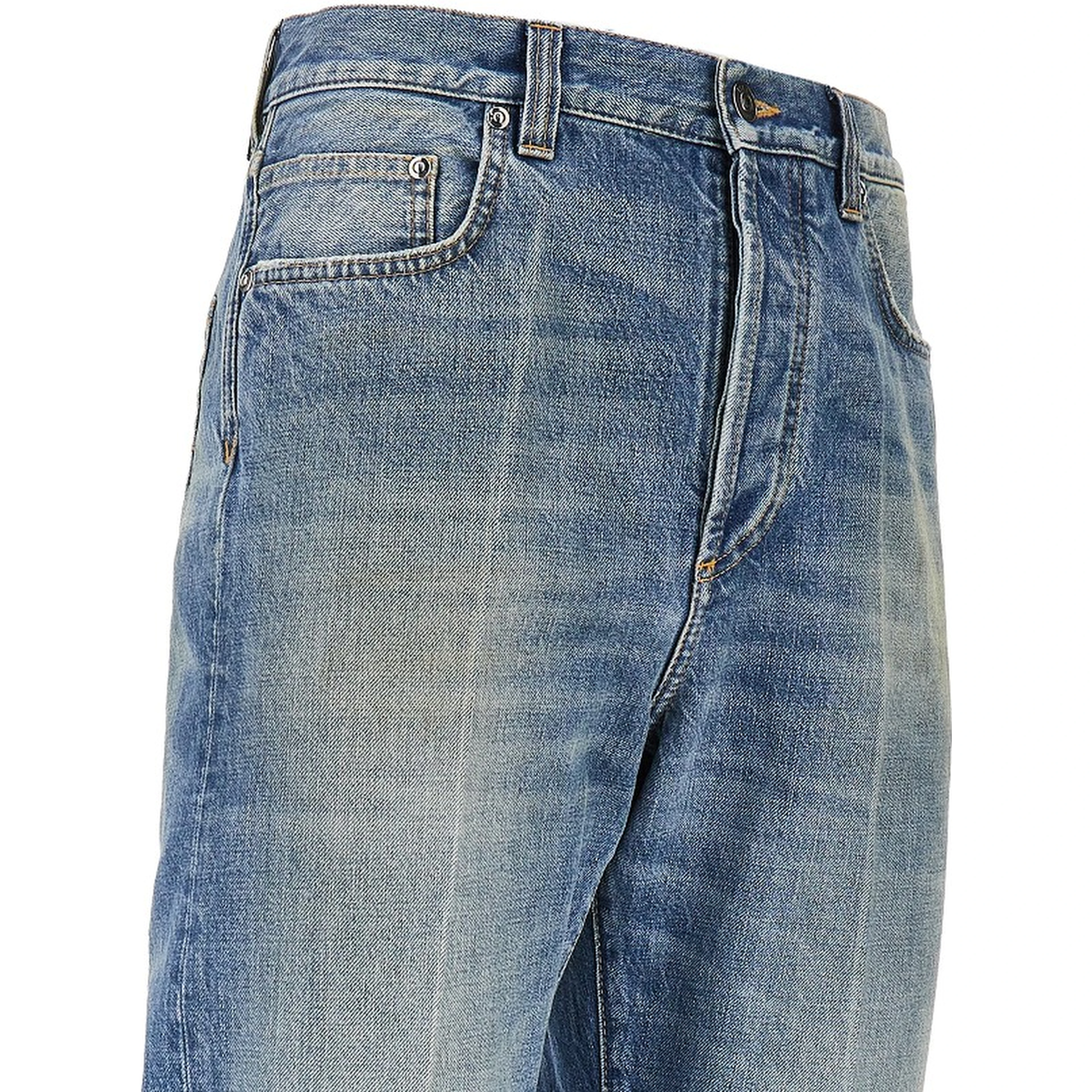 Cotton denim jeans with Medusa detail