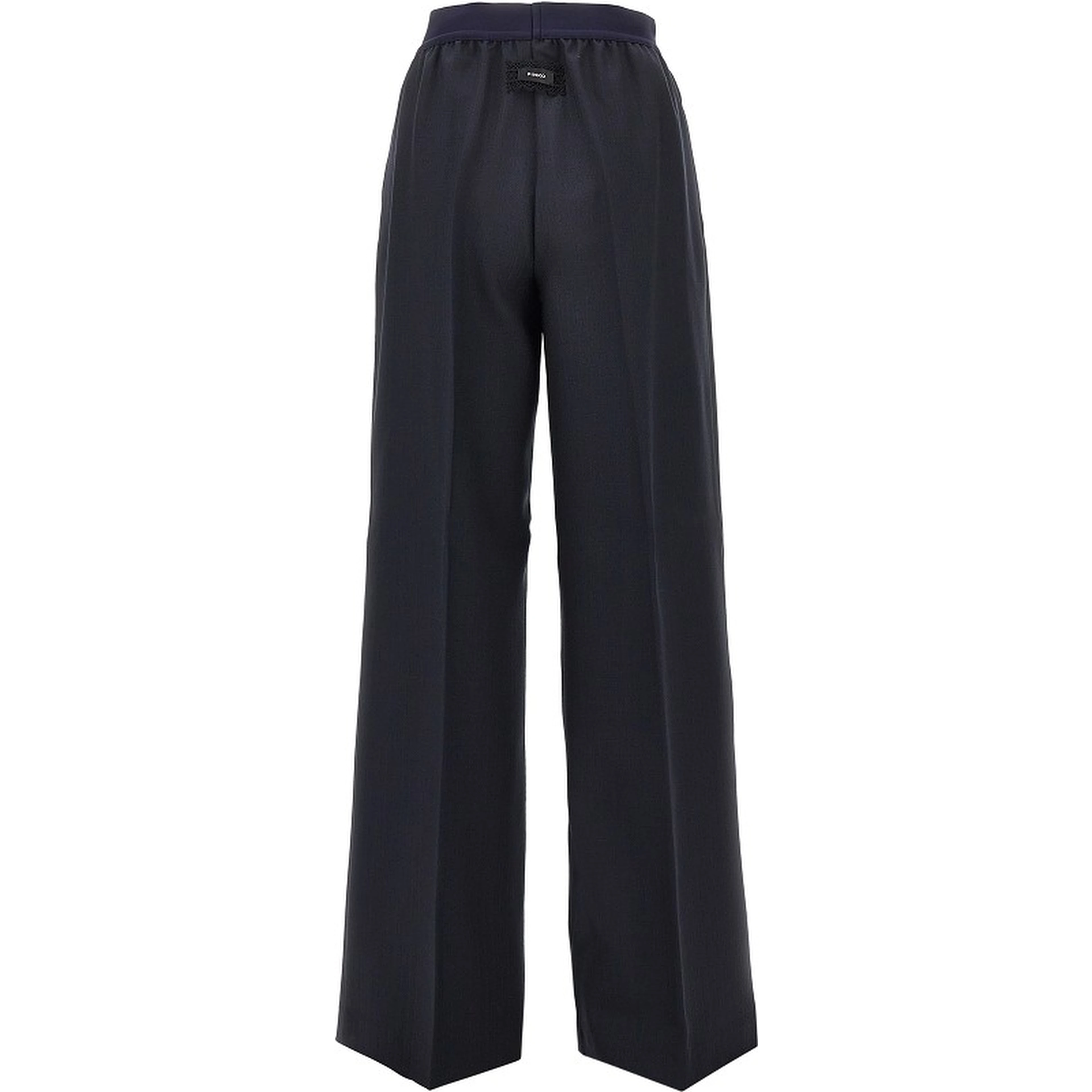 Stretch wool-blend wide-leg pants