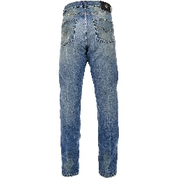 Cotton denim jeans with Medusa detail