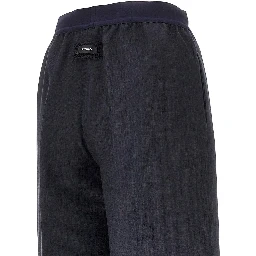 Stretch wool-blend wide-leg pants