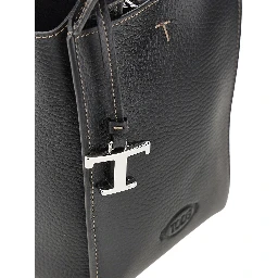Grained leather micro tote bag