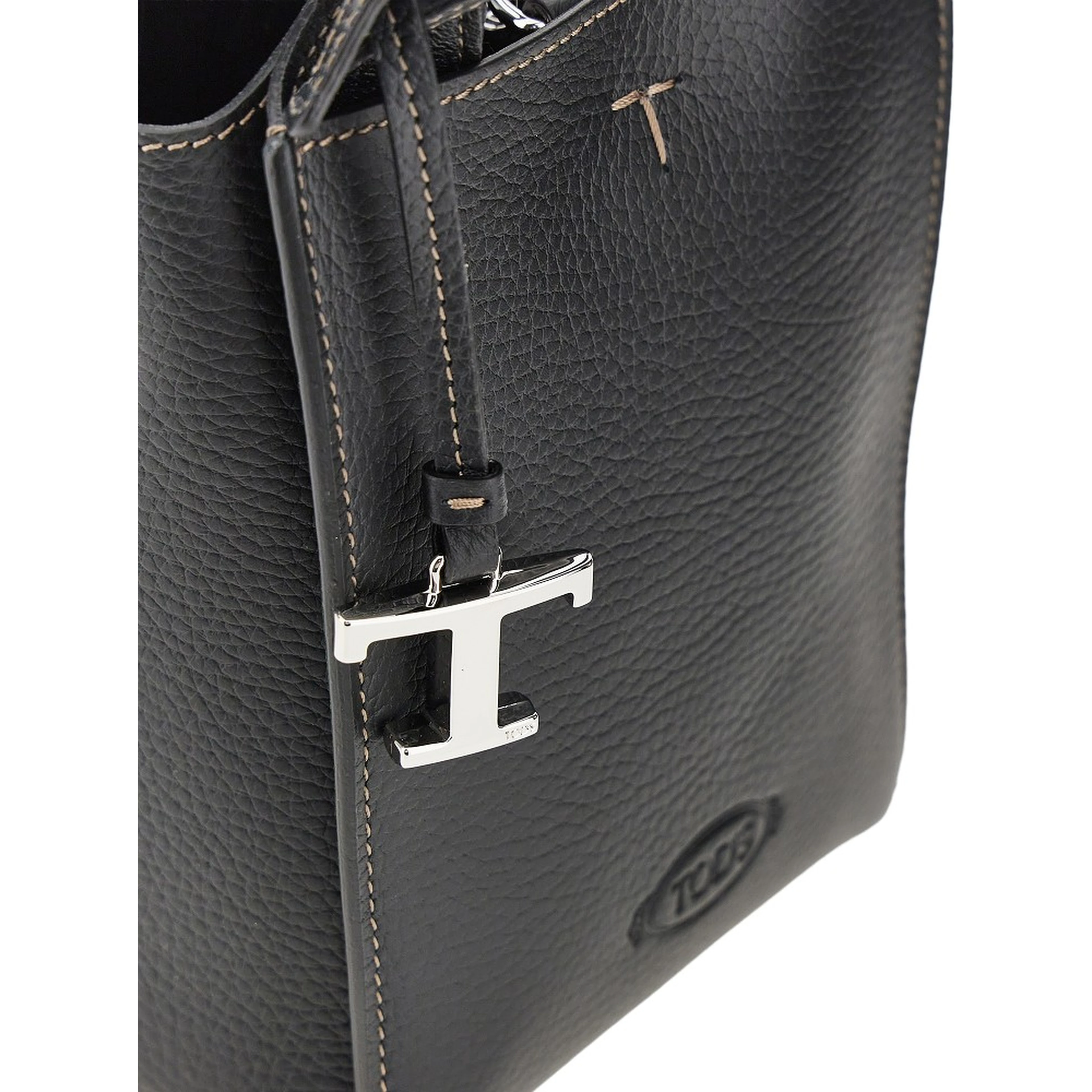 Grained leather micro tote bag