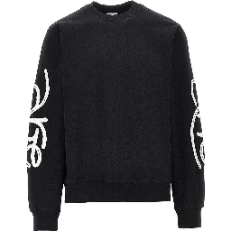 Cotton sweatshirt with logo embroidery
