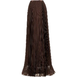 Pleated Crepe de Chine maxi skirt