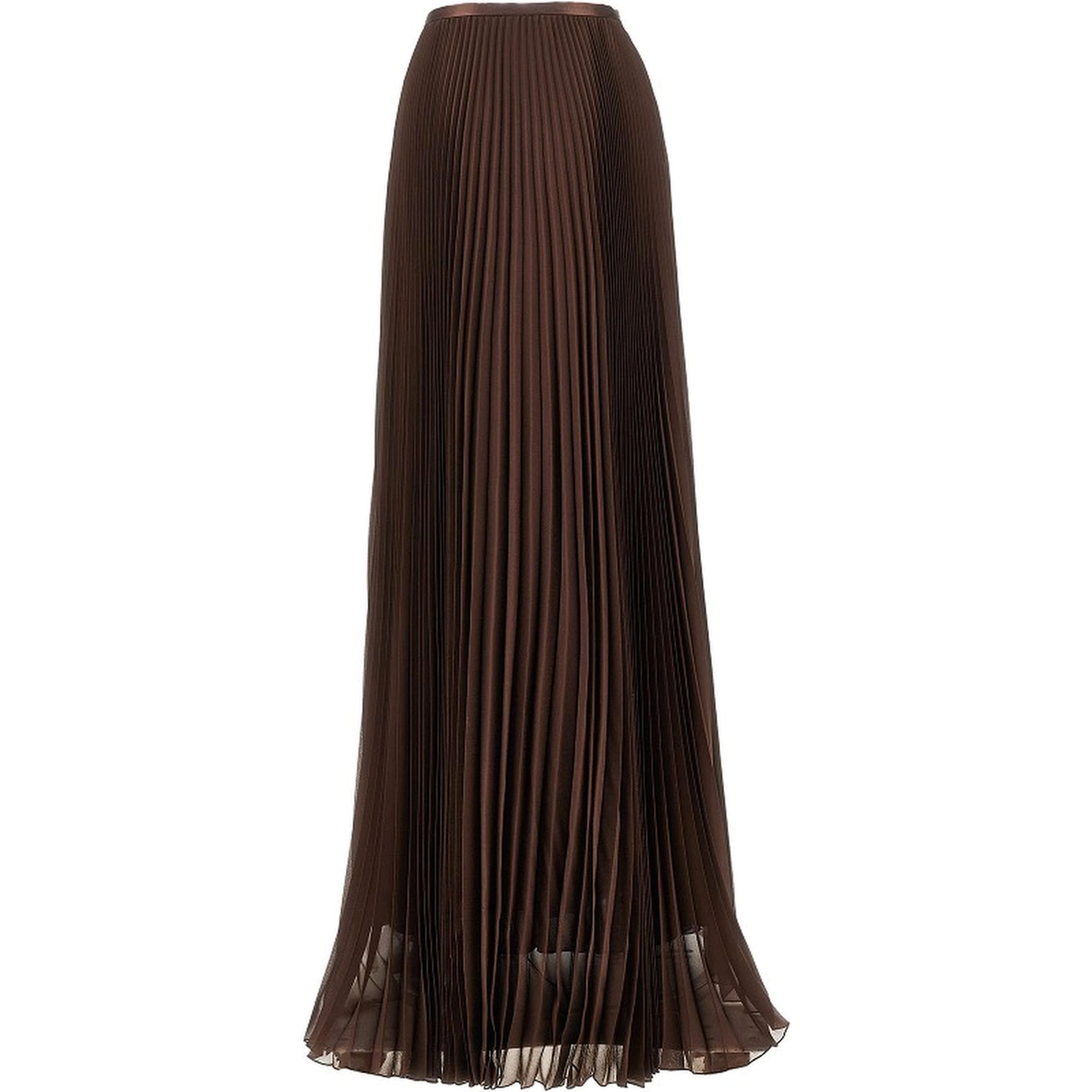 Pleated Crepe de Chine maxi skirt