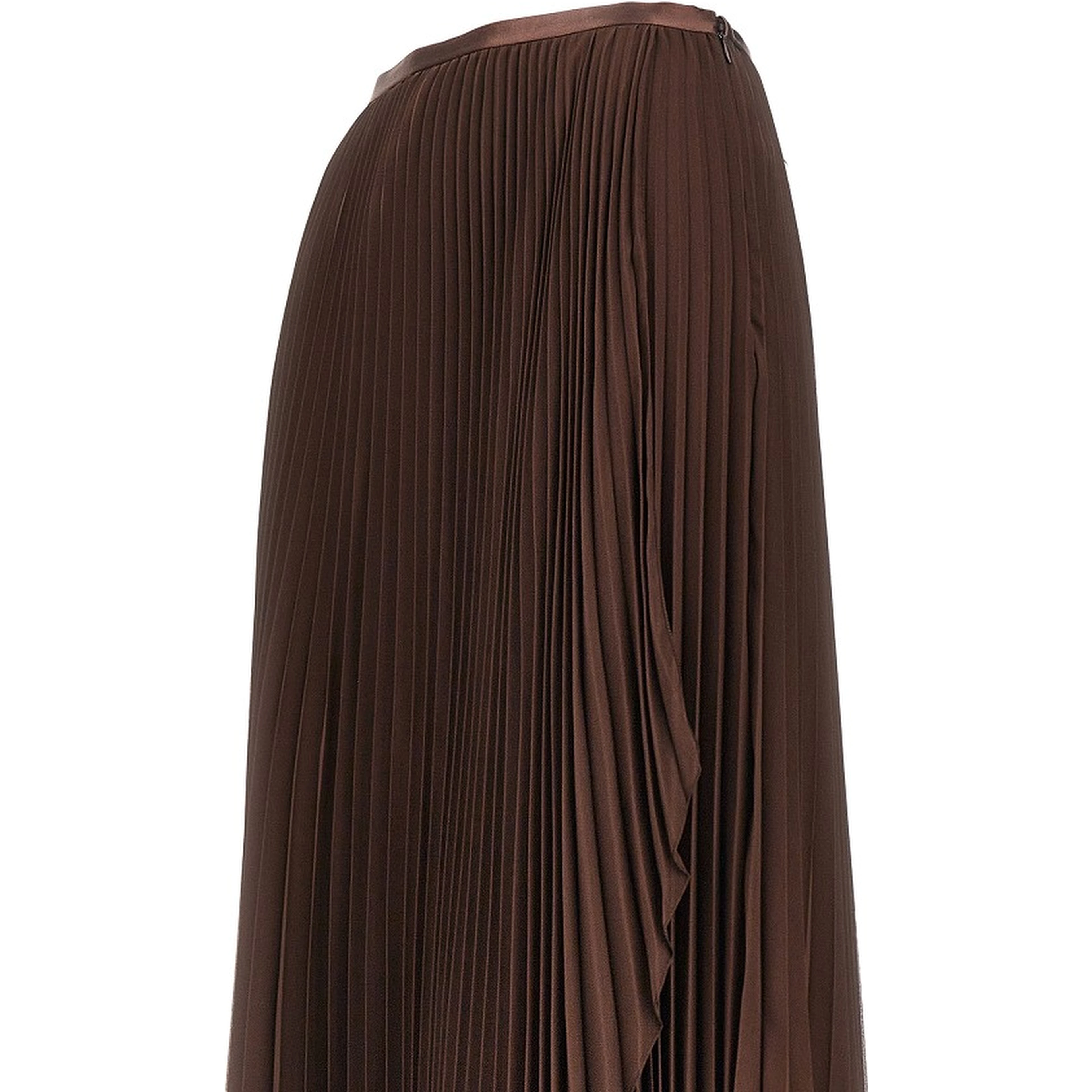 Pleated Crepe de Chine maxi skirt