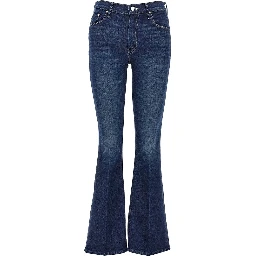 Stretch cotton denim slared jeans