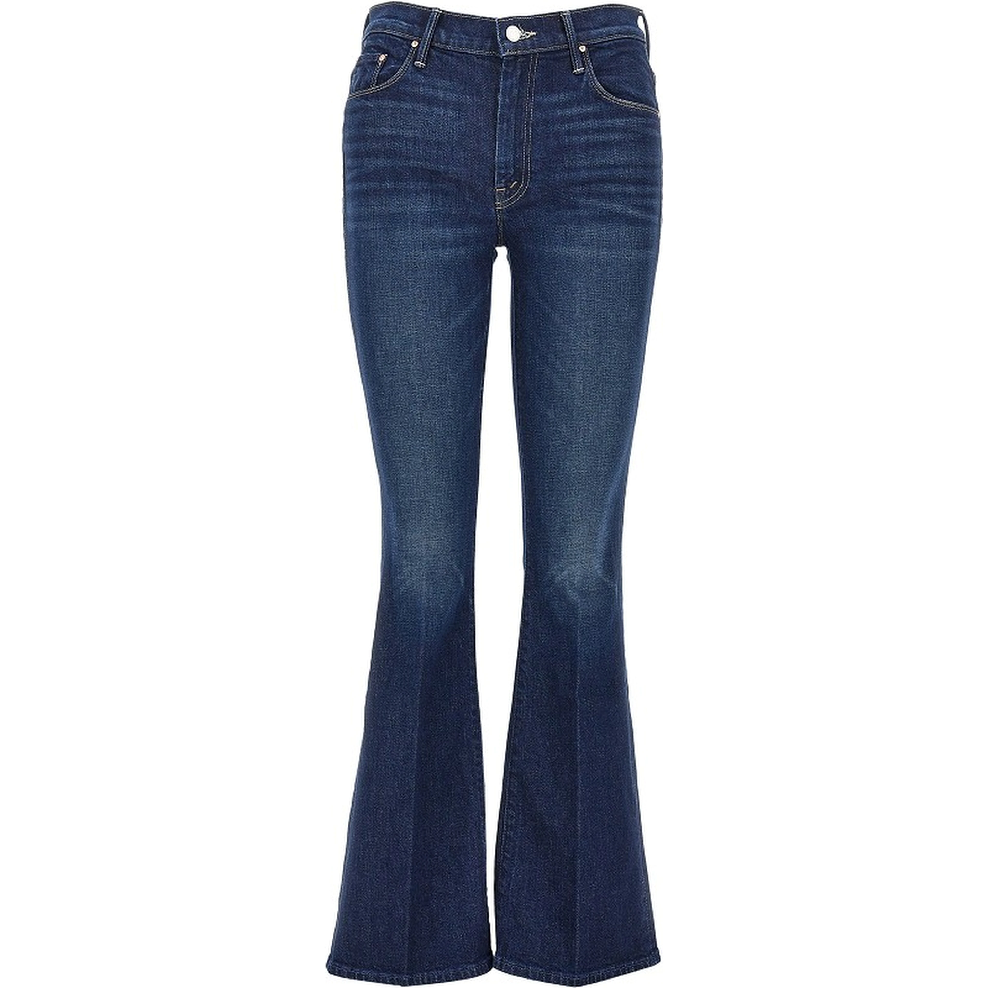 Stretch cotton denim slared jeans