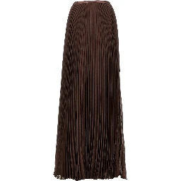 Pleated Crepe de Chine maxi skirt