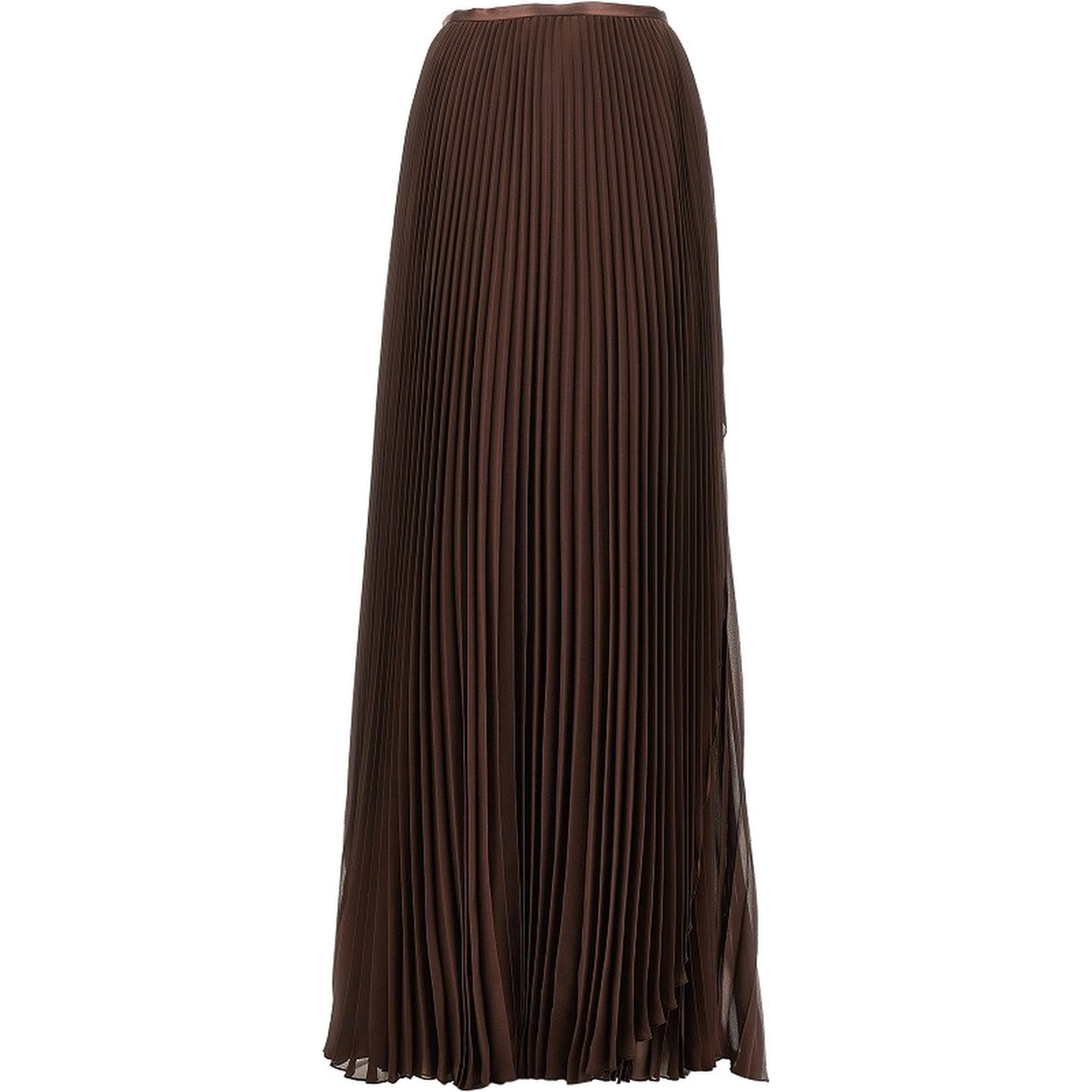 Pleated Crepe de Chine maxi skirt