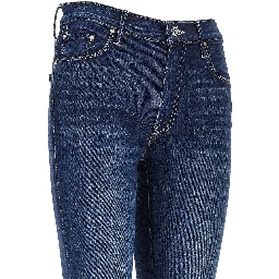 Stretch cotton denim slared jeans