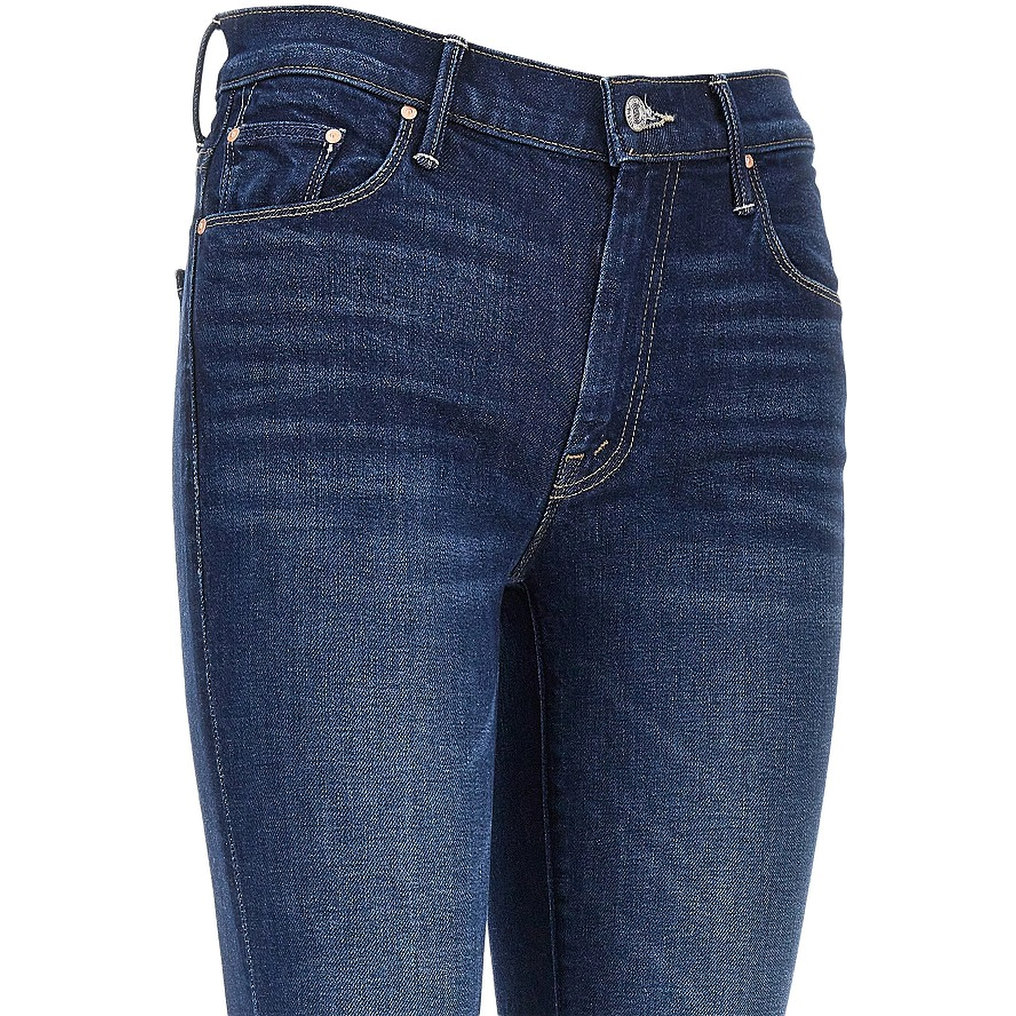 Stretch cotton denim slared jeans