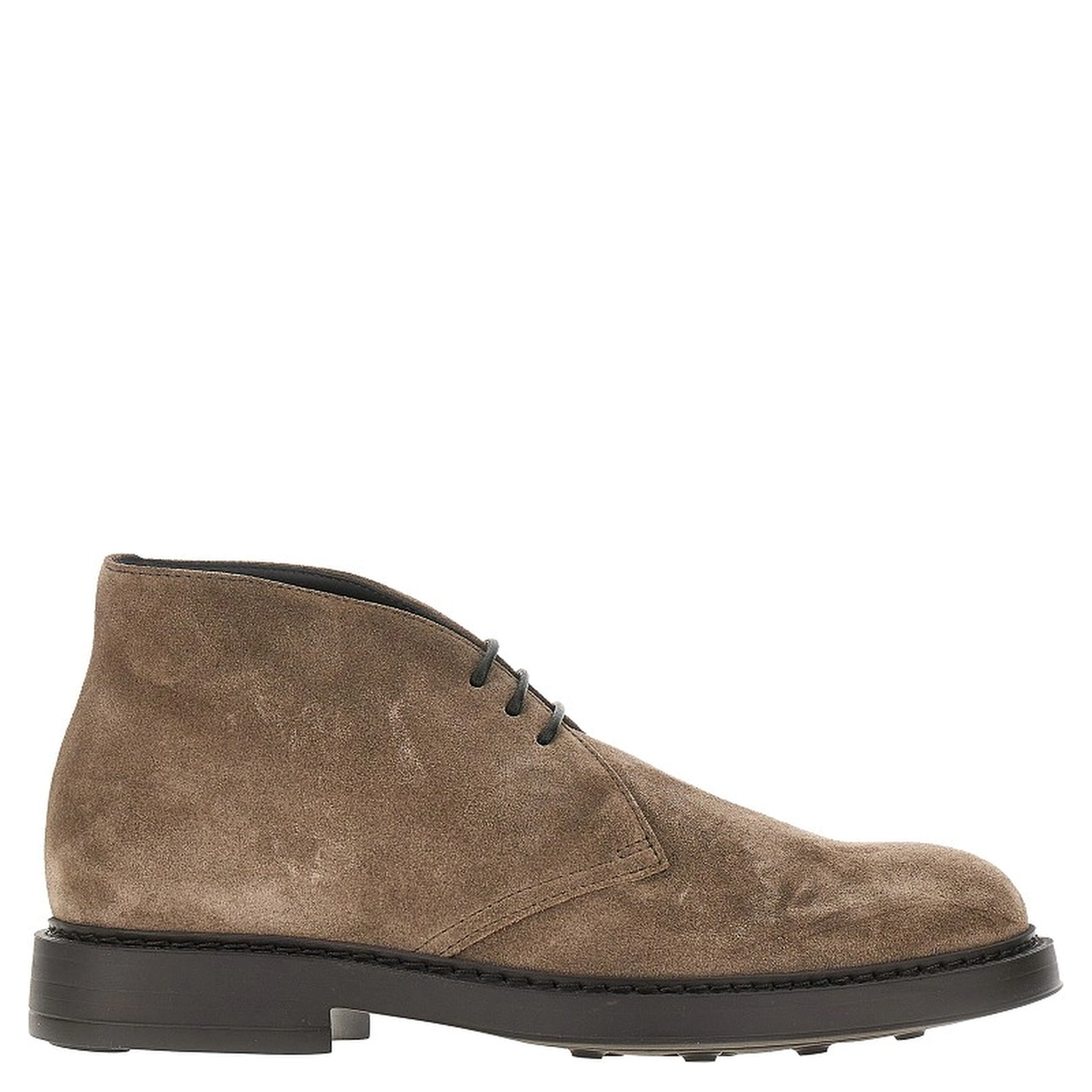 Suede leather laced shoes