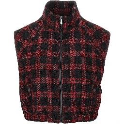 Tweed vest with Buffalo Check motif