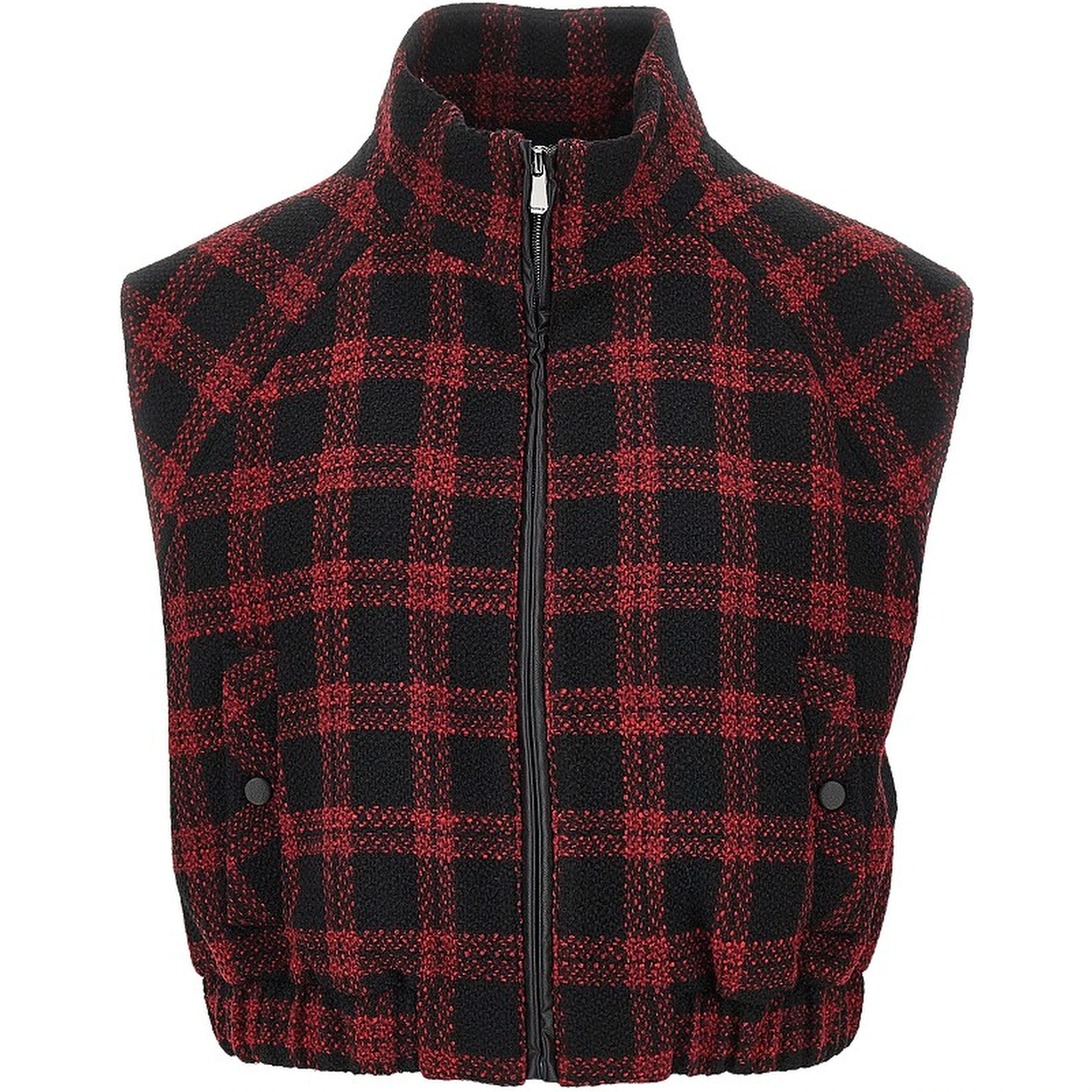 Tweed vest with Buffalo Check motif