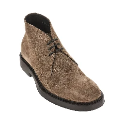 Suede leather laced shoes