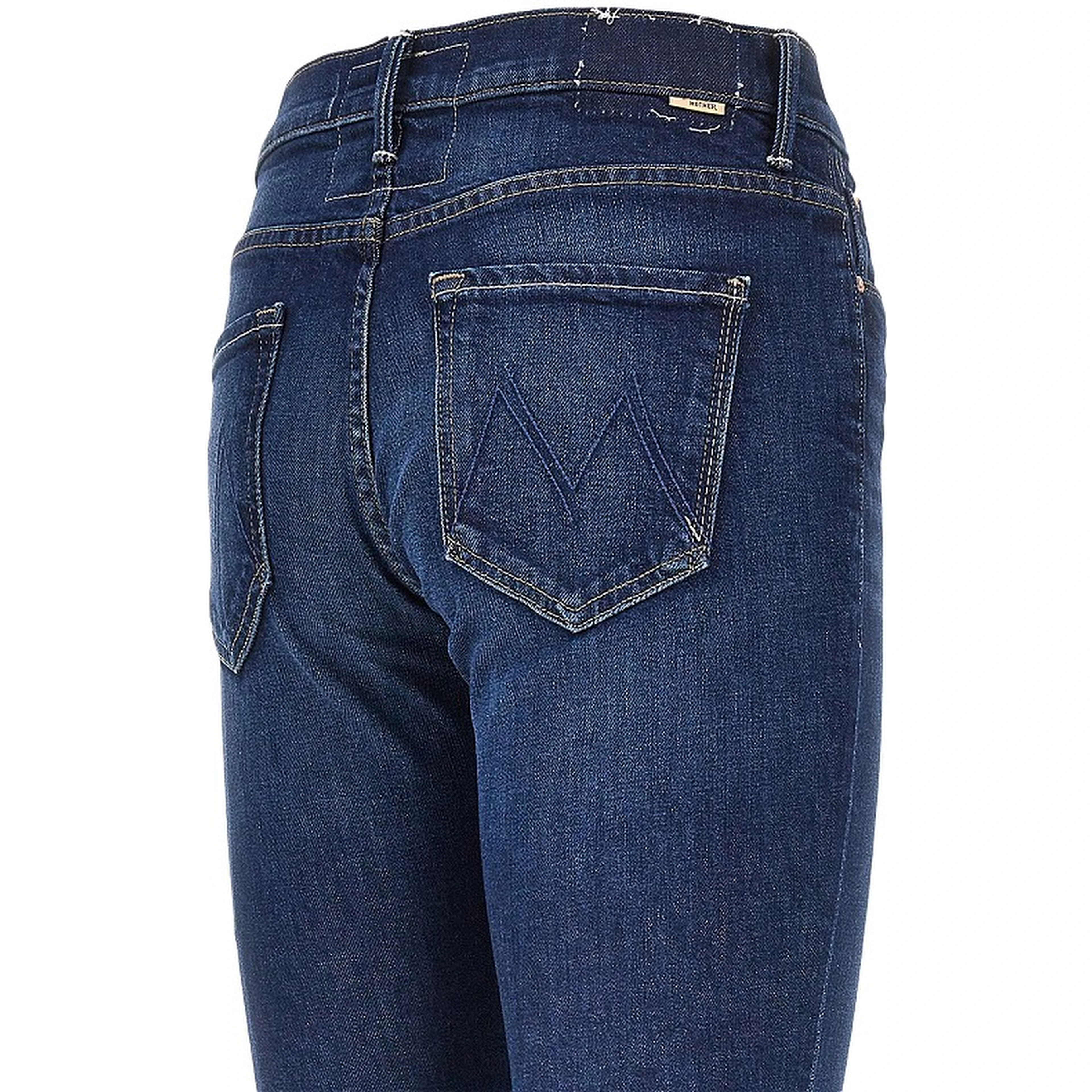 Stretch cotton denim slared jeans