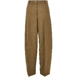 Wool-blend Barrel Leg pants