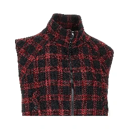 Tweed vest with Buffalo Check motif