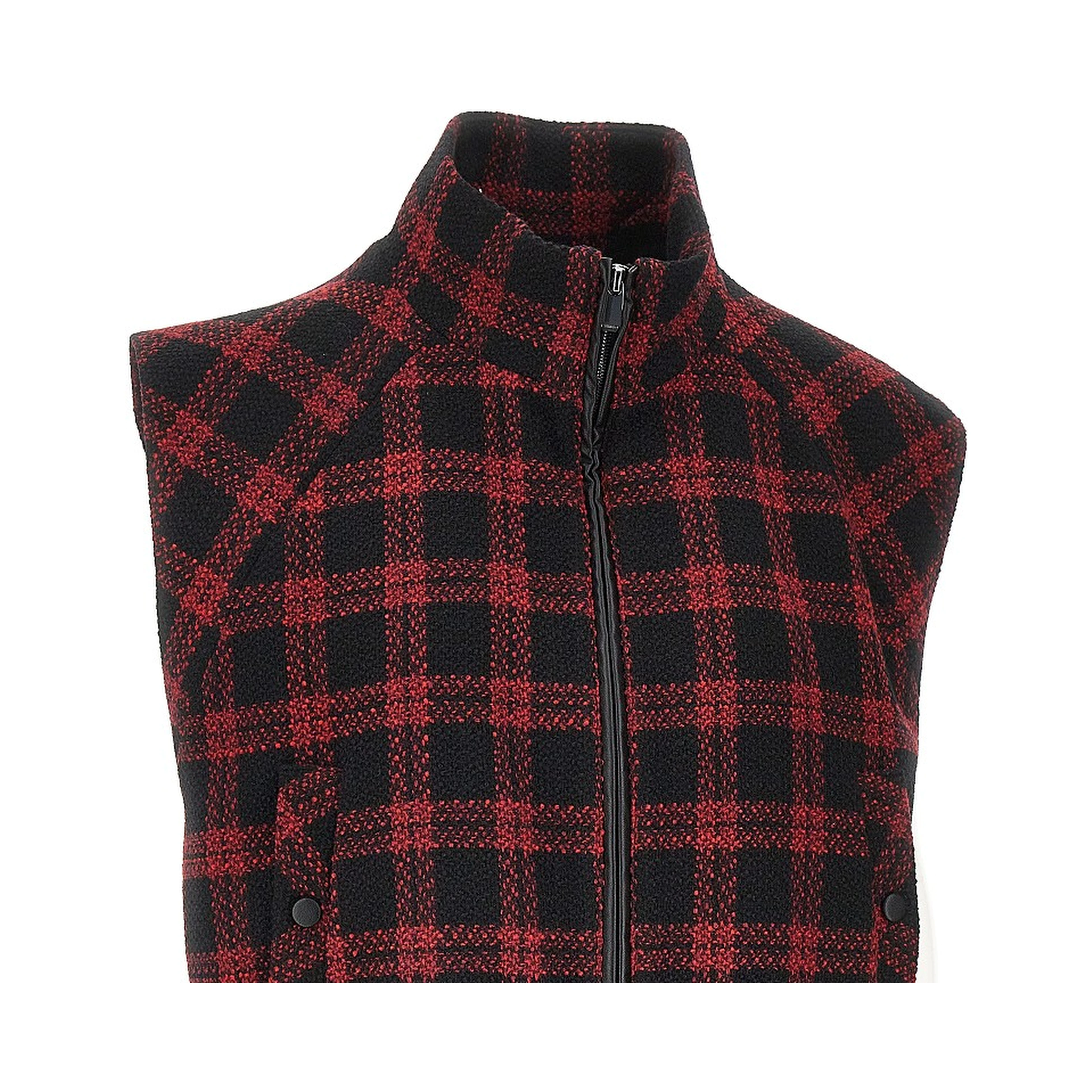 Tweed vest with Buffalo Check motif