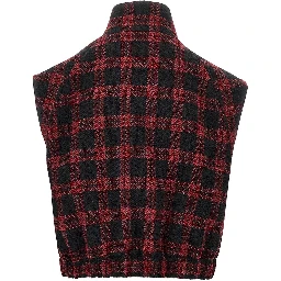 Tweed vest with Buffalo Check motif