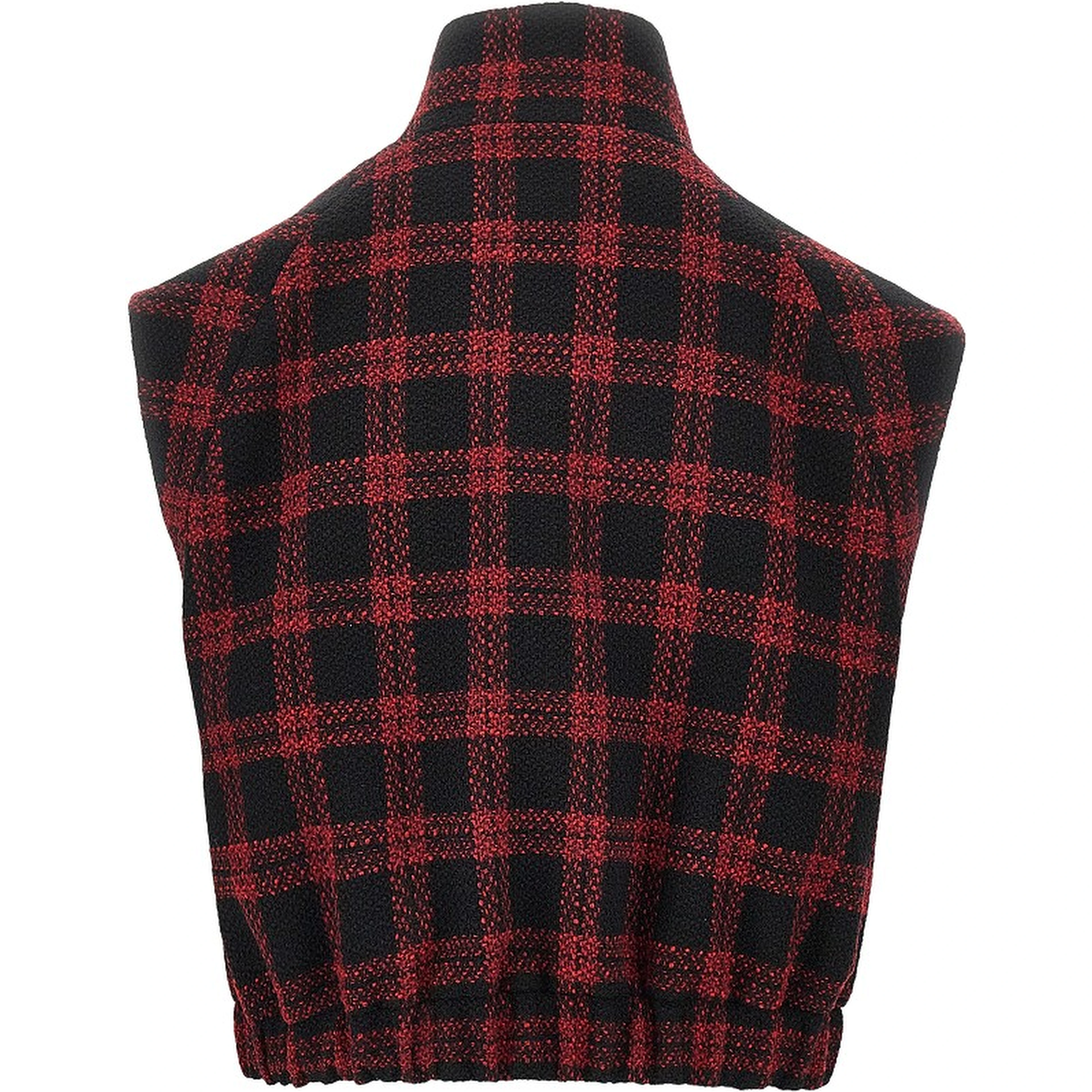 Tweed vest with Buffalo Check motif
