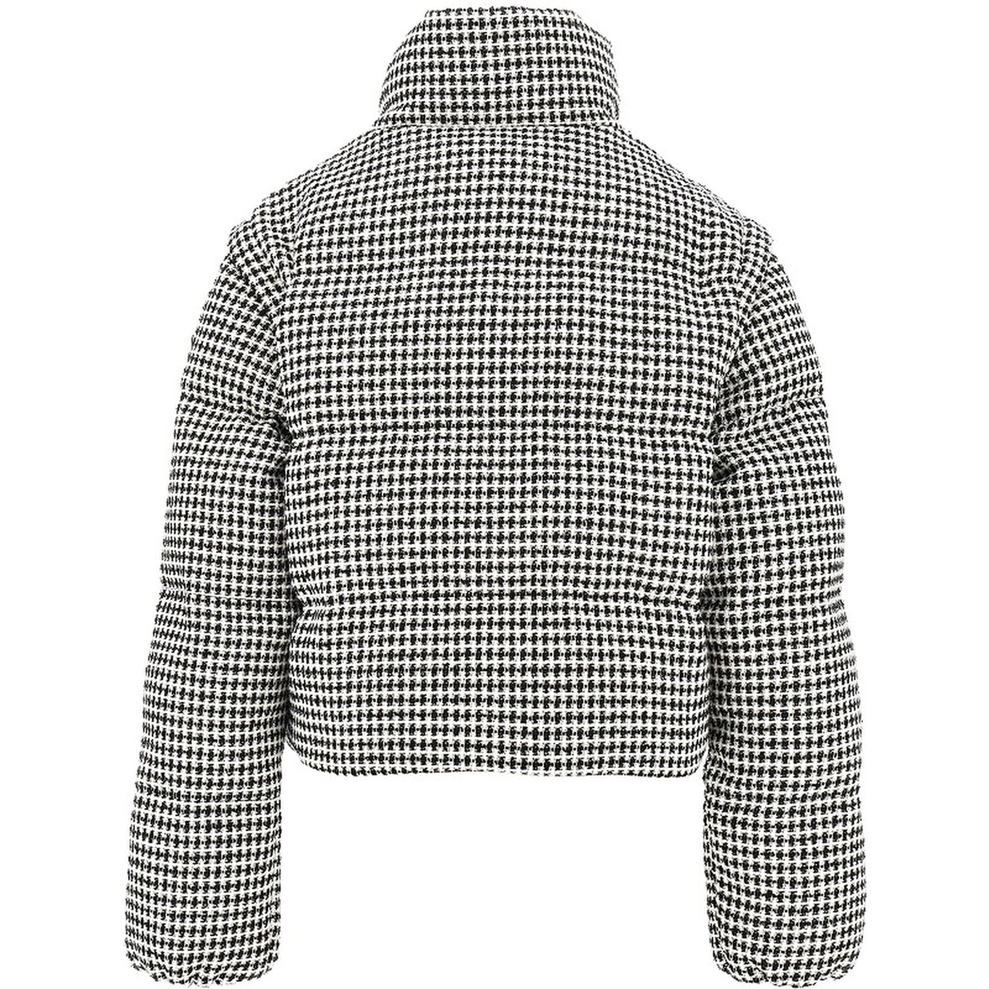 Tweed down jacket with detachable sleeves