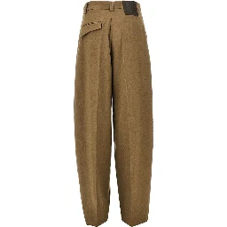 Wool-blend Barrel Leg pants