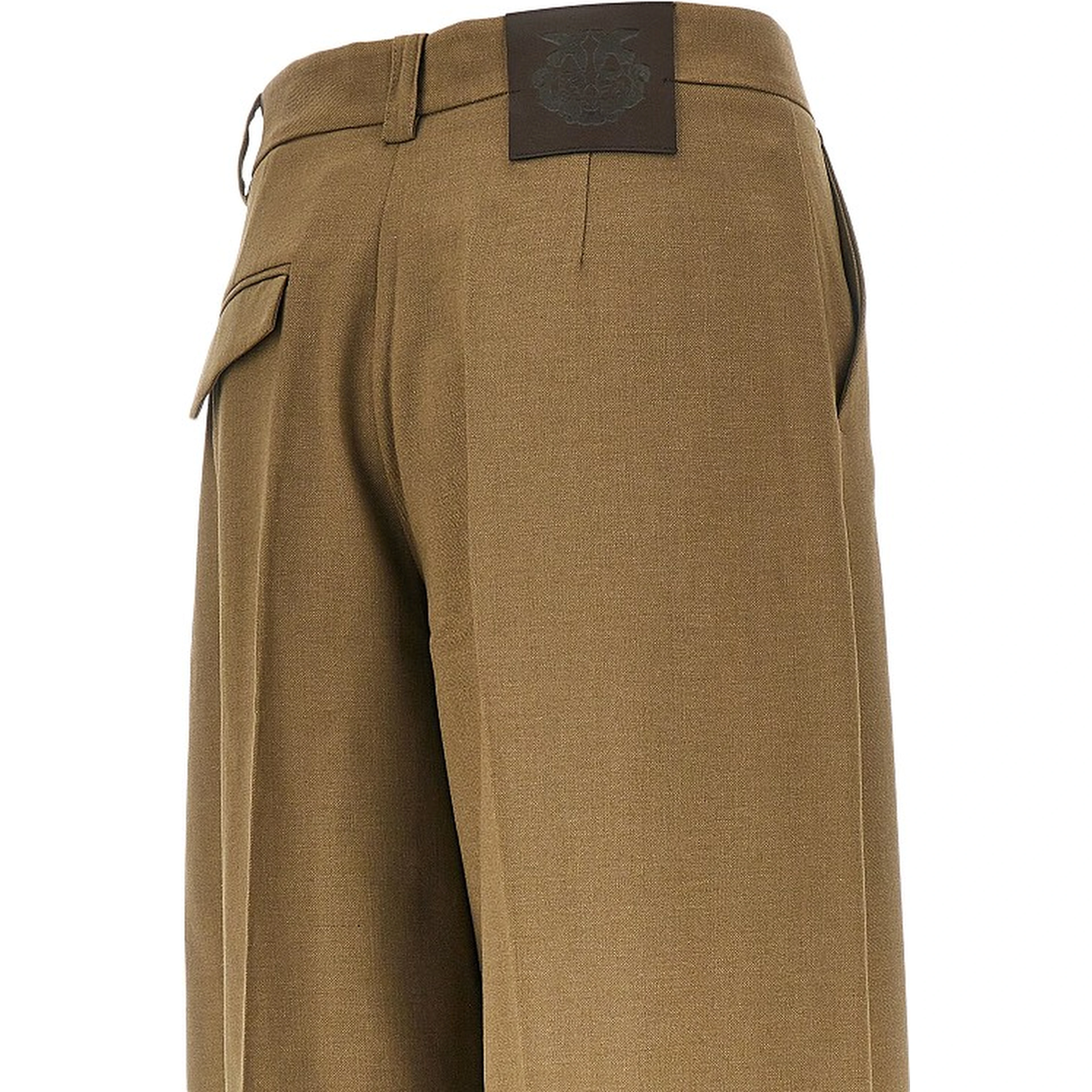 Wool-blend Barrel Leg pants