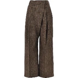 Wool pants with pinstriped motif