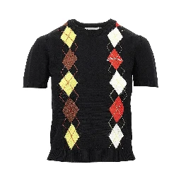 Knitted top with diamonds motif