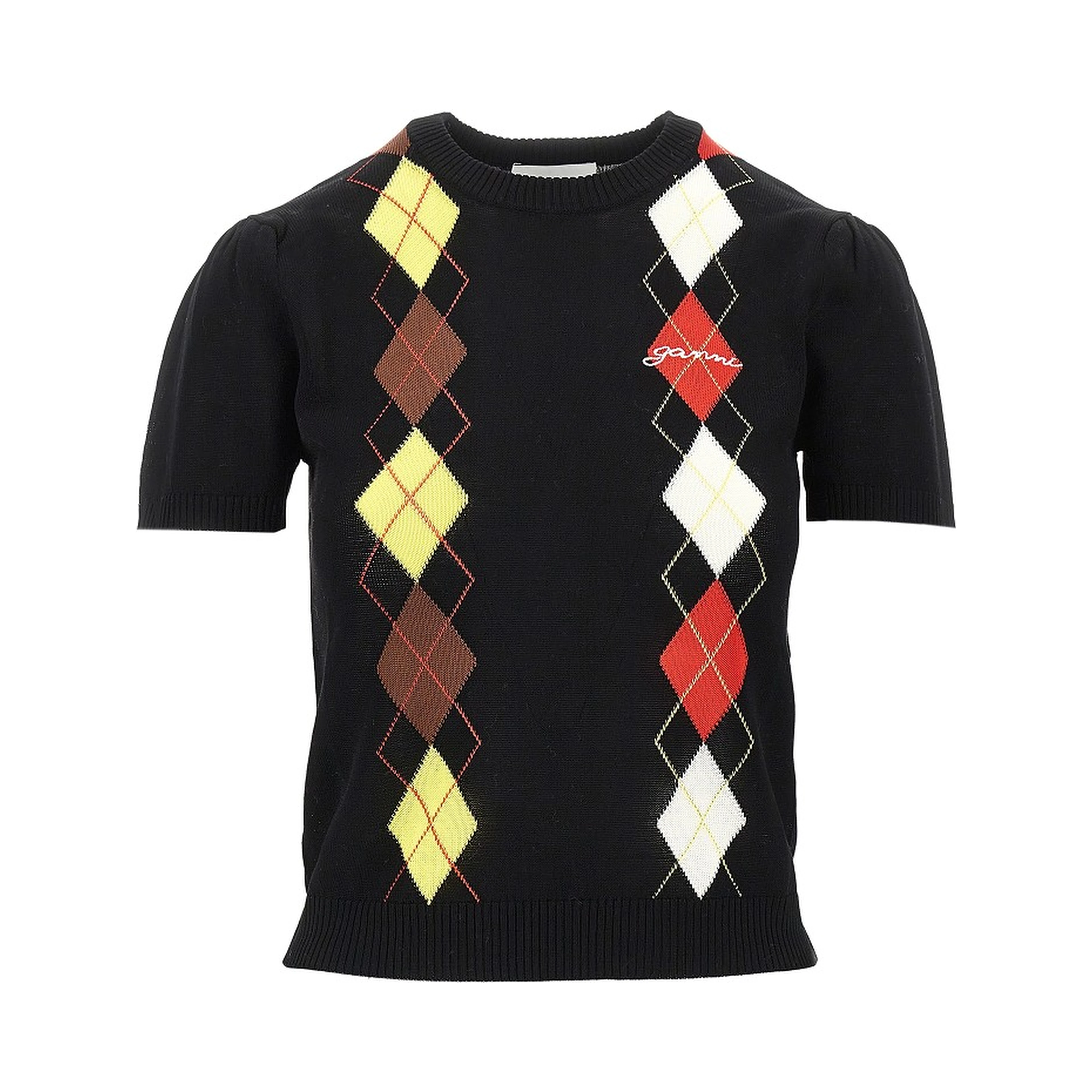 Knitted top with diamonds motif