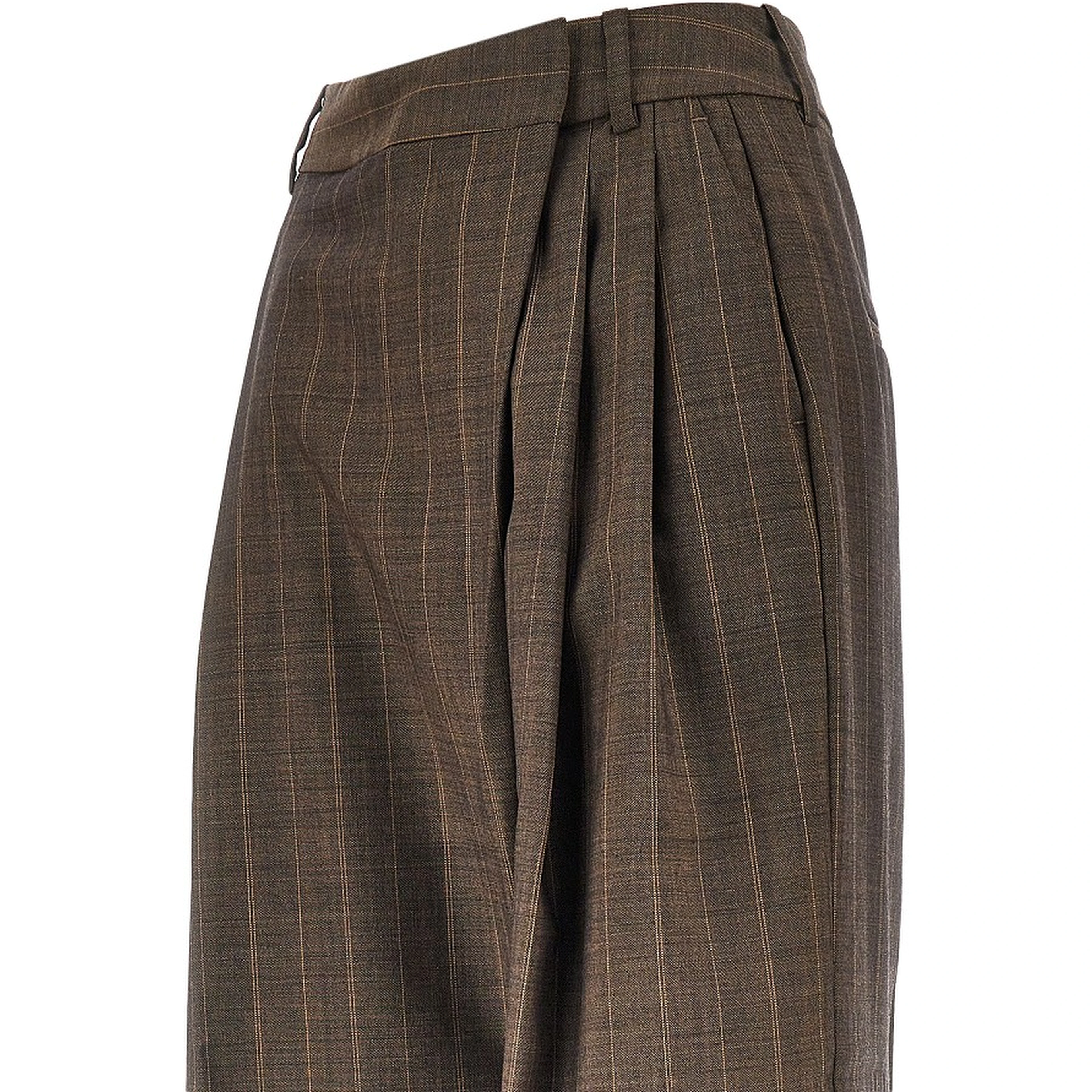 Wool pants with pinstriped motif