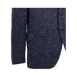 Mouliné tweed single-breasted jacket