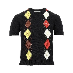 Knitted top with diamonds motif