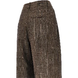 Wool pants with pinstriped motif
