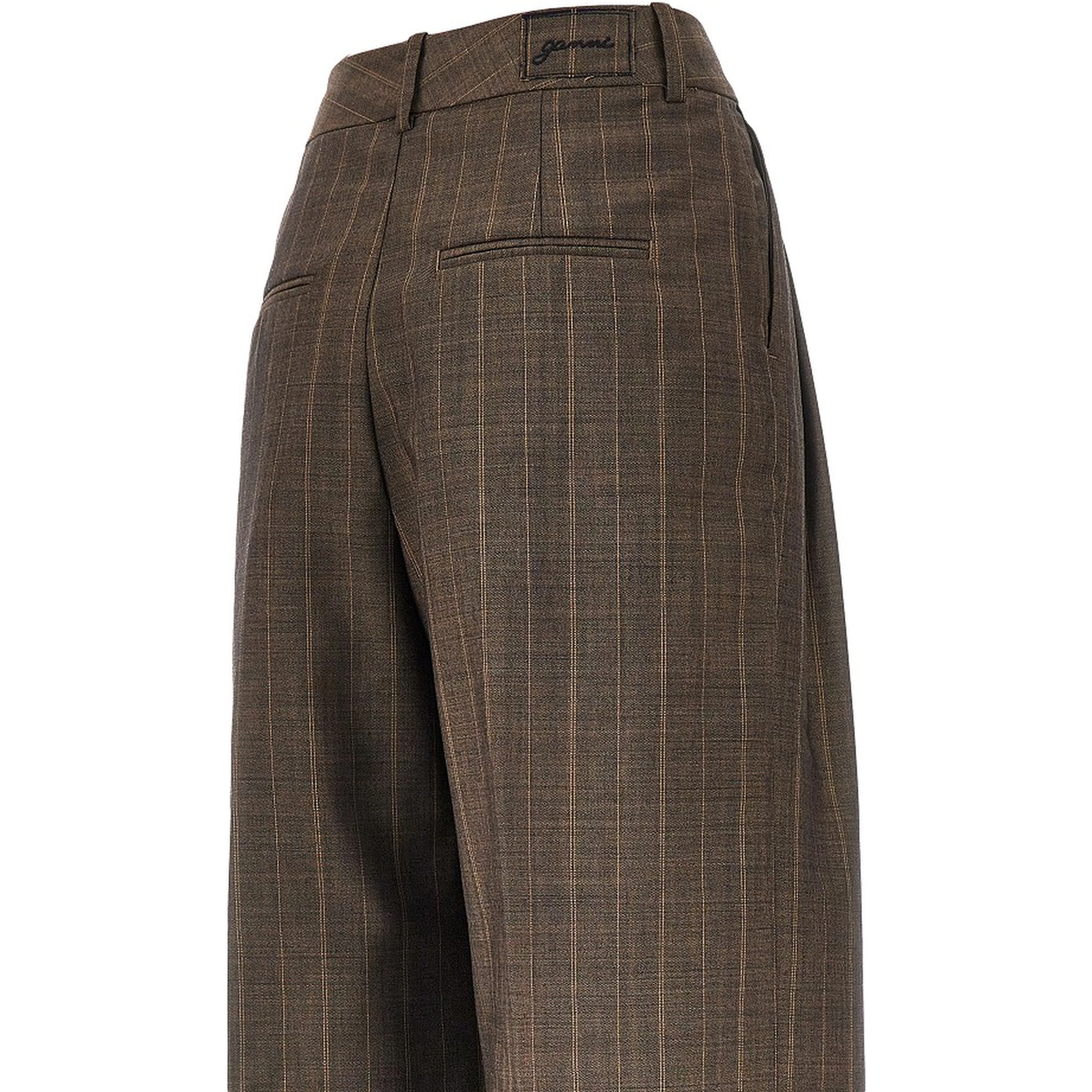 Wool pants with pinstriped motif