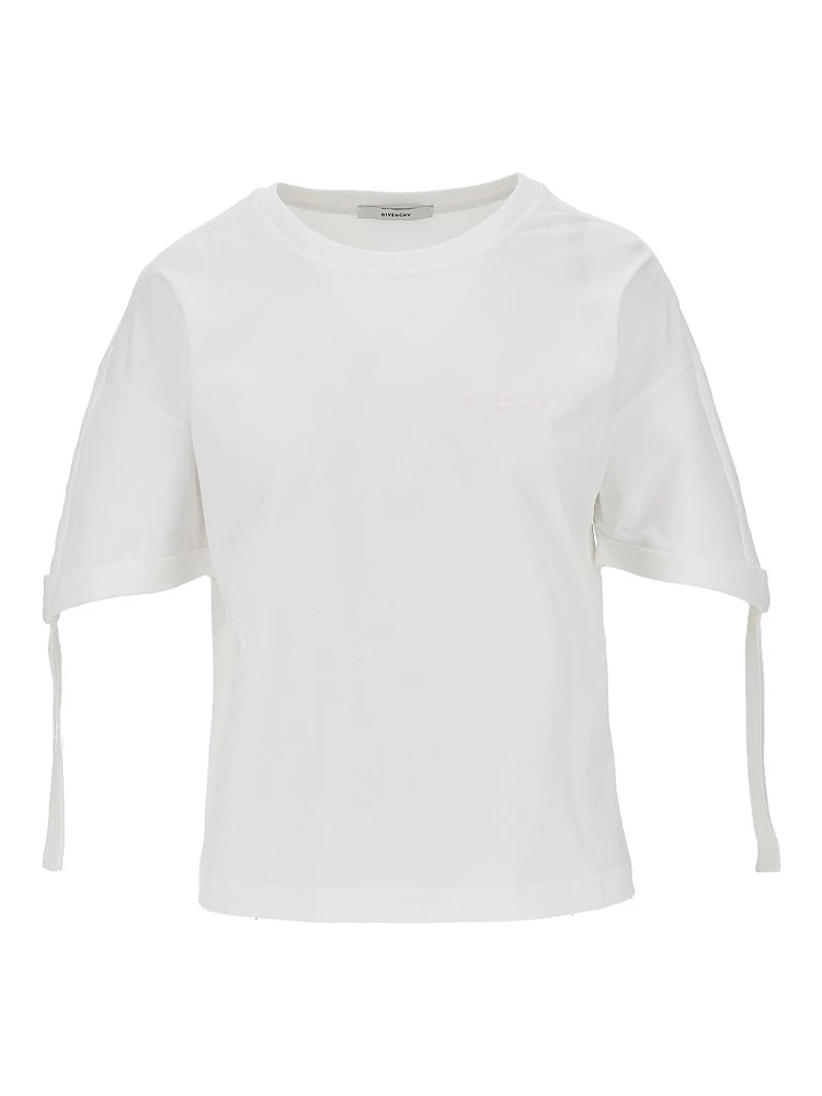 Jersey T-shirt with logo embroidery