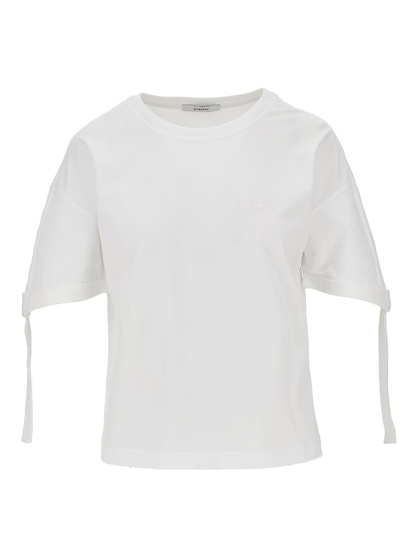 Jersey T-shirt with logo embroidery