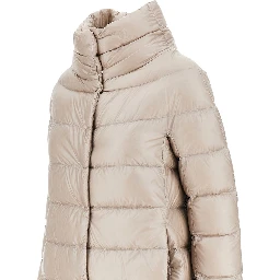 'Dora' Ultralight nylon midi down jacket