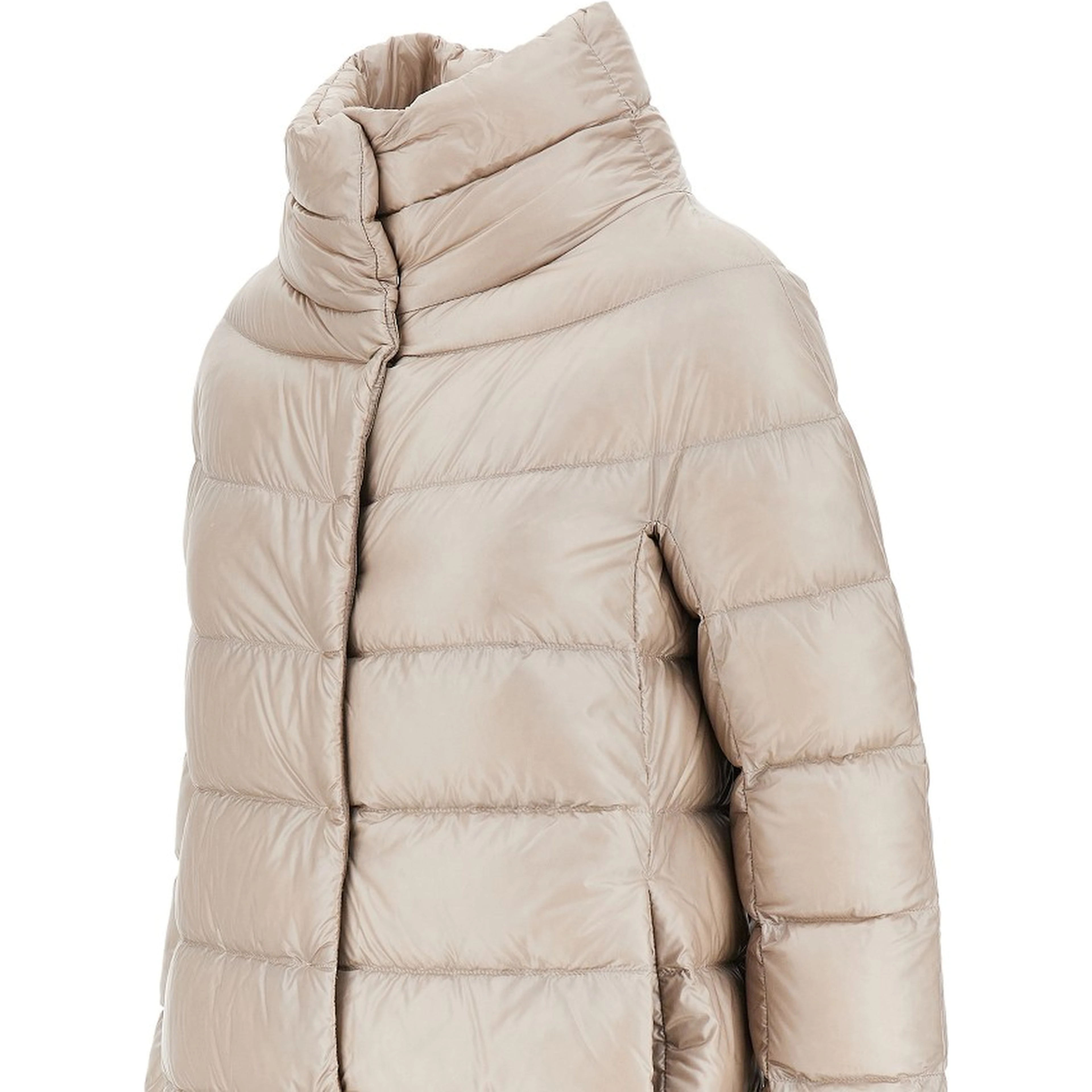 'Dora' Ultralight nylon midi down jacket
