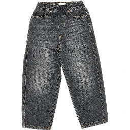 Denim jeans with faded effect