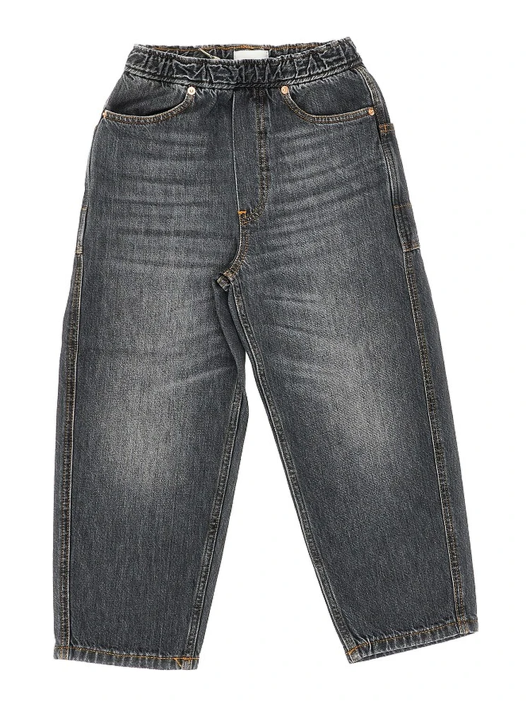 Denim jeans with faded effect