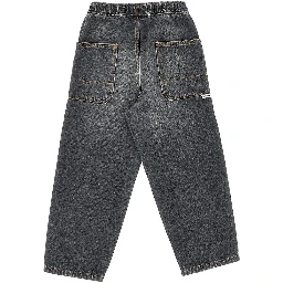 Denim jeans with faded effect