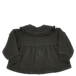 French terry jacket with ruffled collar