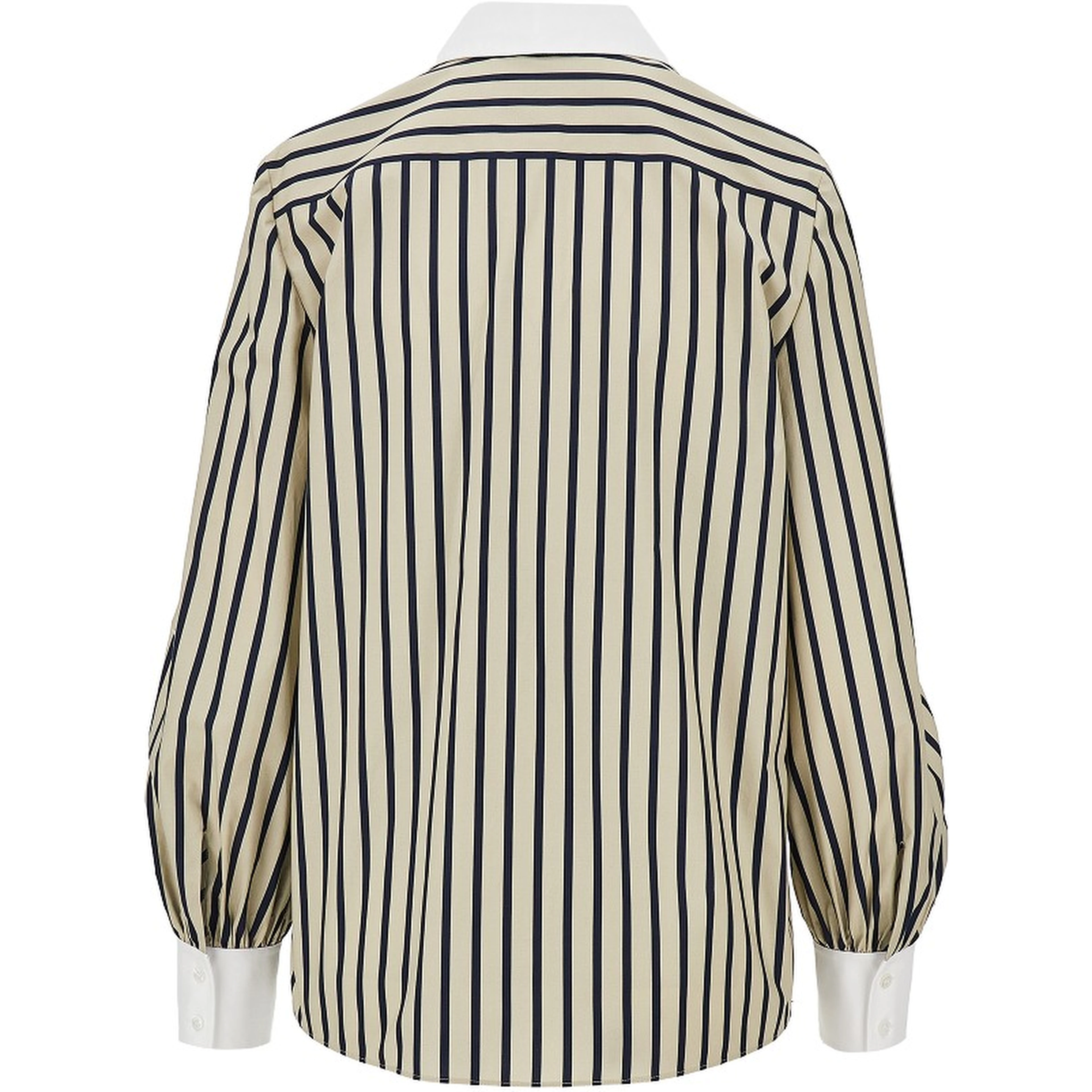 Striped shirt with silk bow