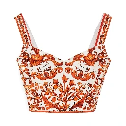 Charmeuse top with Maiolica print