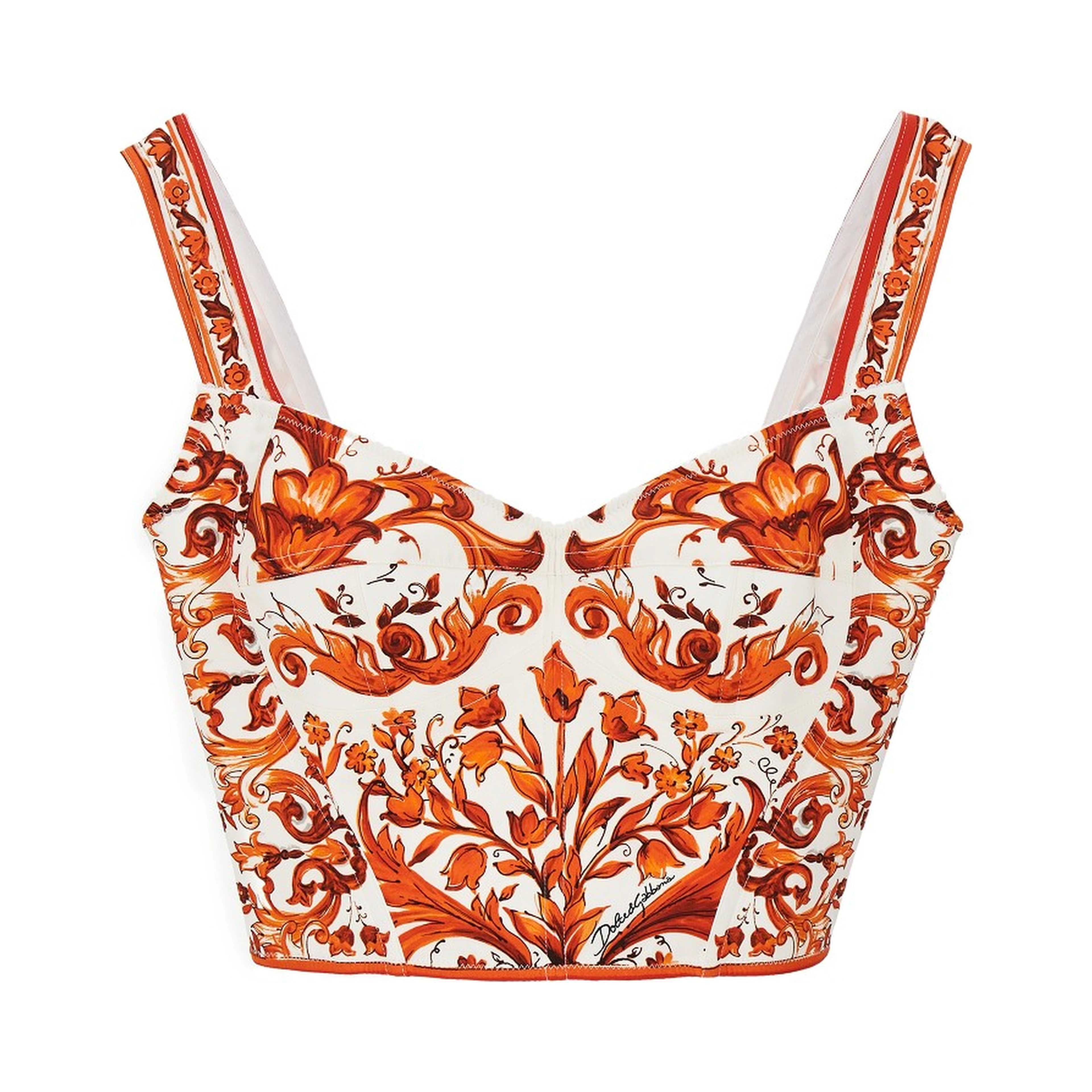 Charmeuse top with Maiolica print