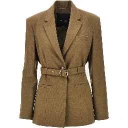 Gabardine jacket with belt
