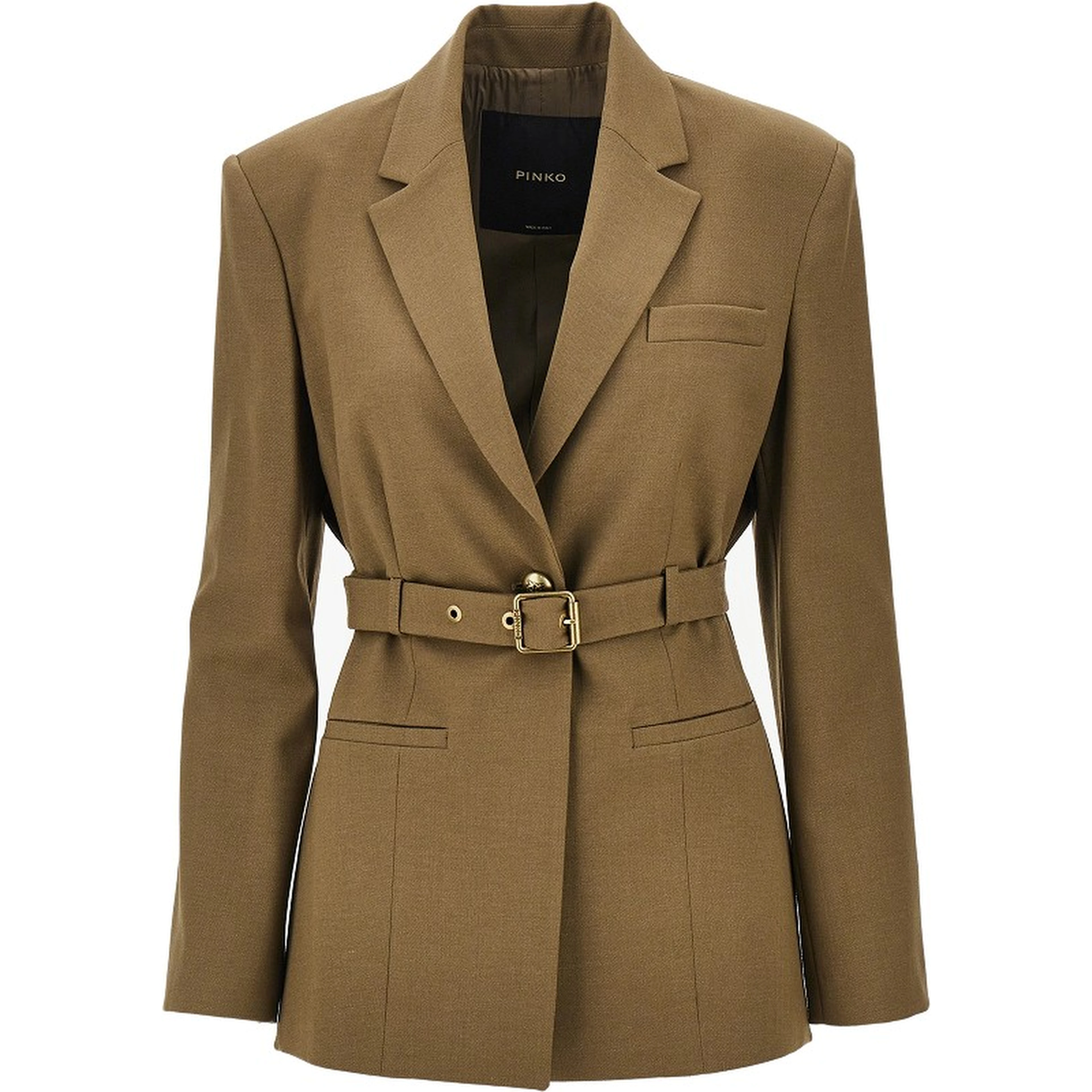 Gabardine jacket with belt